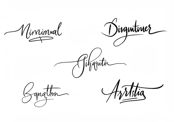 Comparison of various elegant cursive signature styles.