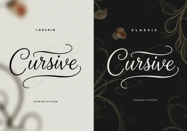 Modern and classic cursive scripts showcase versatility