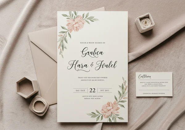Beautiful wedding invitation with elegant cursive script