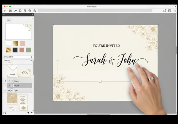 Cursive text integrated into a digital design.