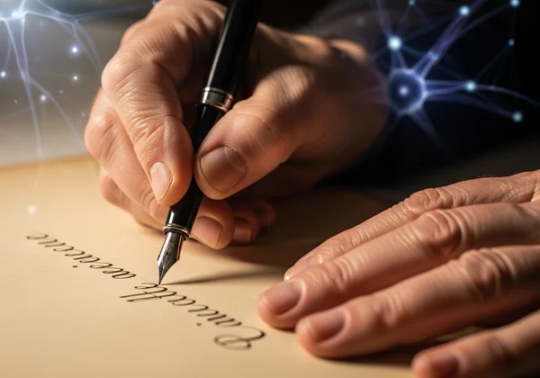 Seniors maintaining dexterity with cursive practice