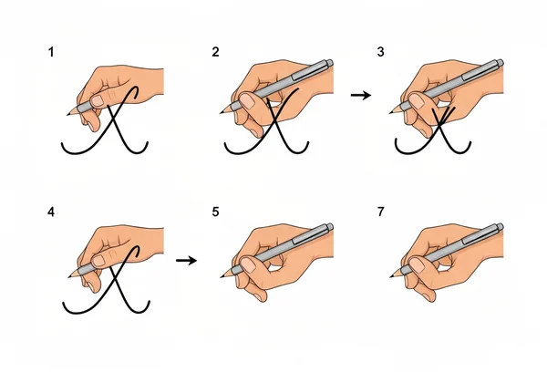 Step-by-step guide for writing lowercase cursive X
