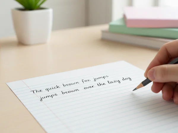 Simple cursive sentence copywork